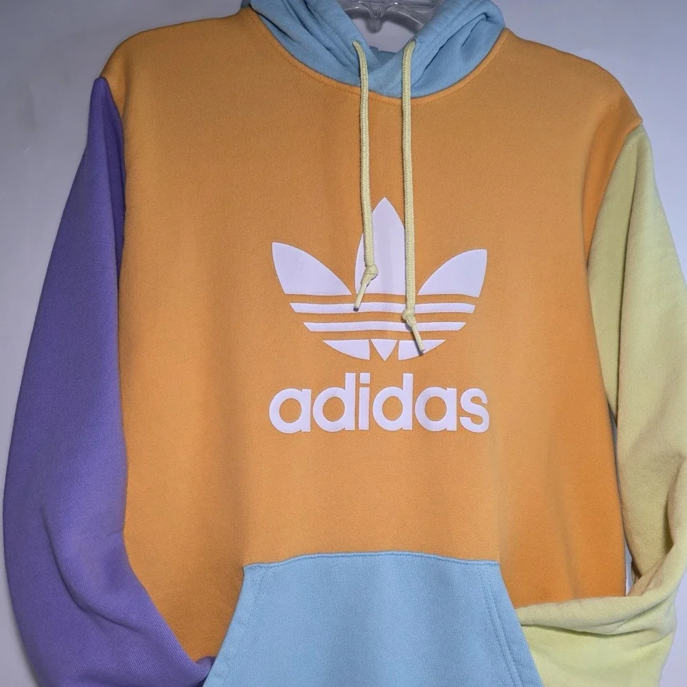 Adidas Blocked Trefoil Hoody Pastels Orange‎ Purple Green Blue Size Small